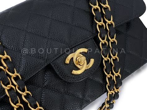 chanel black caviar ghw au|Classic Handbags .